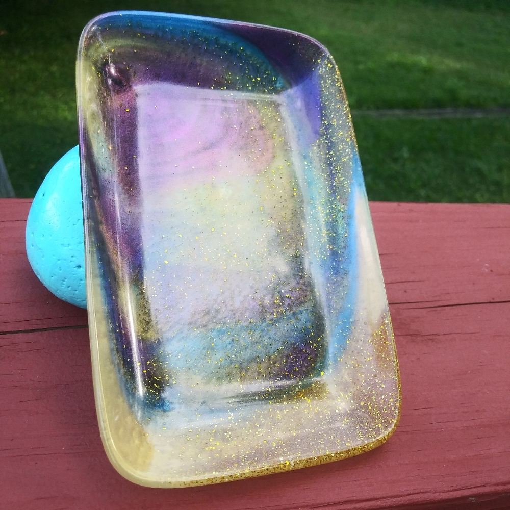 ✨SOLD✨Soap Dish Tray Resin Art Cute Mermaid Sparkly Beautiful Handmade Cute - Picture 8 of 15
